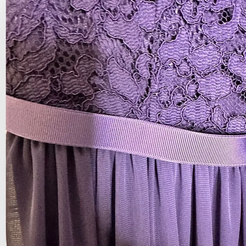Davids Bridal Purple lace formal Dress-Long woman’s size 4